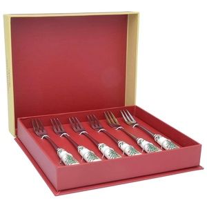 NWOT Spode Christmas 6-Piece Ceramic Pastry Fork Set
